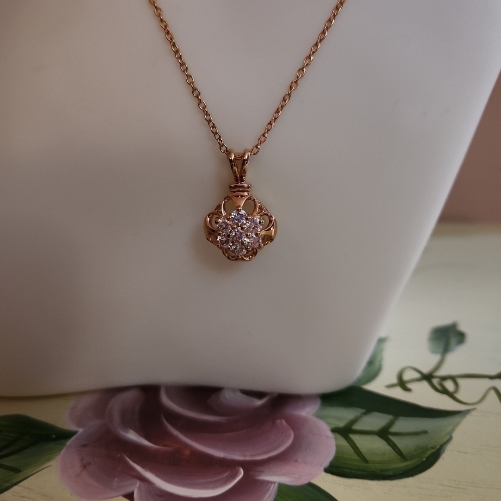 JTV 14K Yellow Gold Sterling Silver Moissanite Fire Pendant